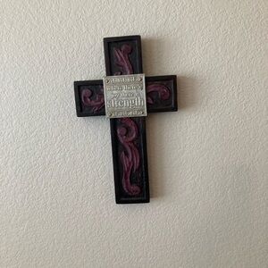 Decorative Wall Cross with Inspirational Quote by Blessings Unlimited